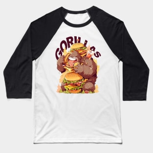 GORILLAS EAT CHEESE BURGER Baseball T-Shirt